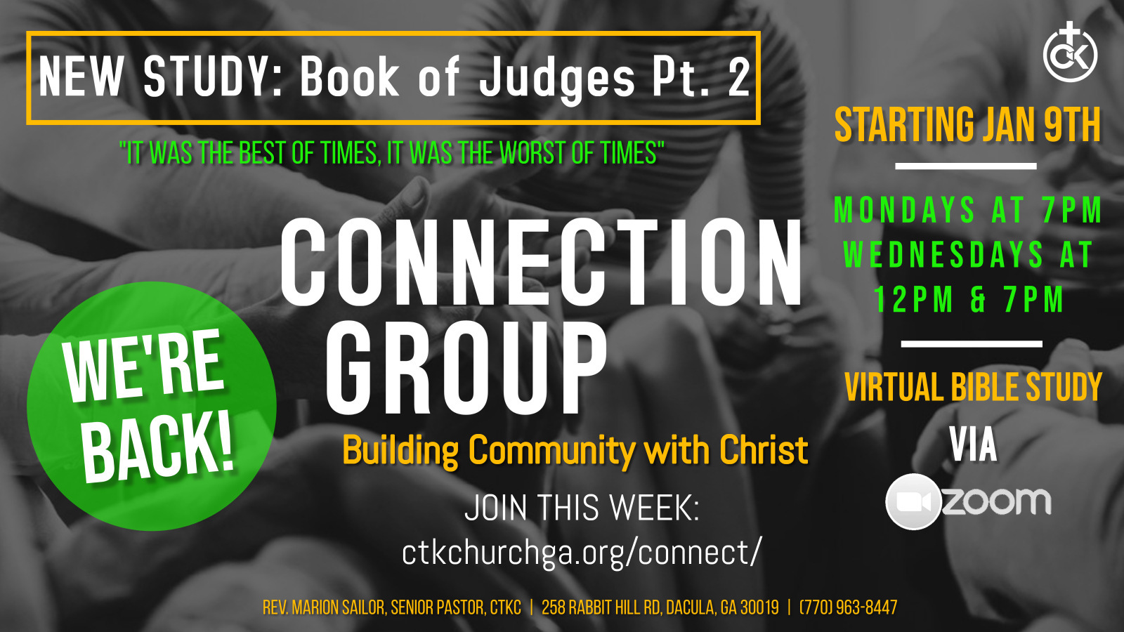 Featured image for Connection Groups – Wednesday Evenings