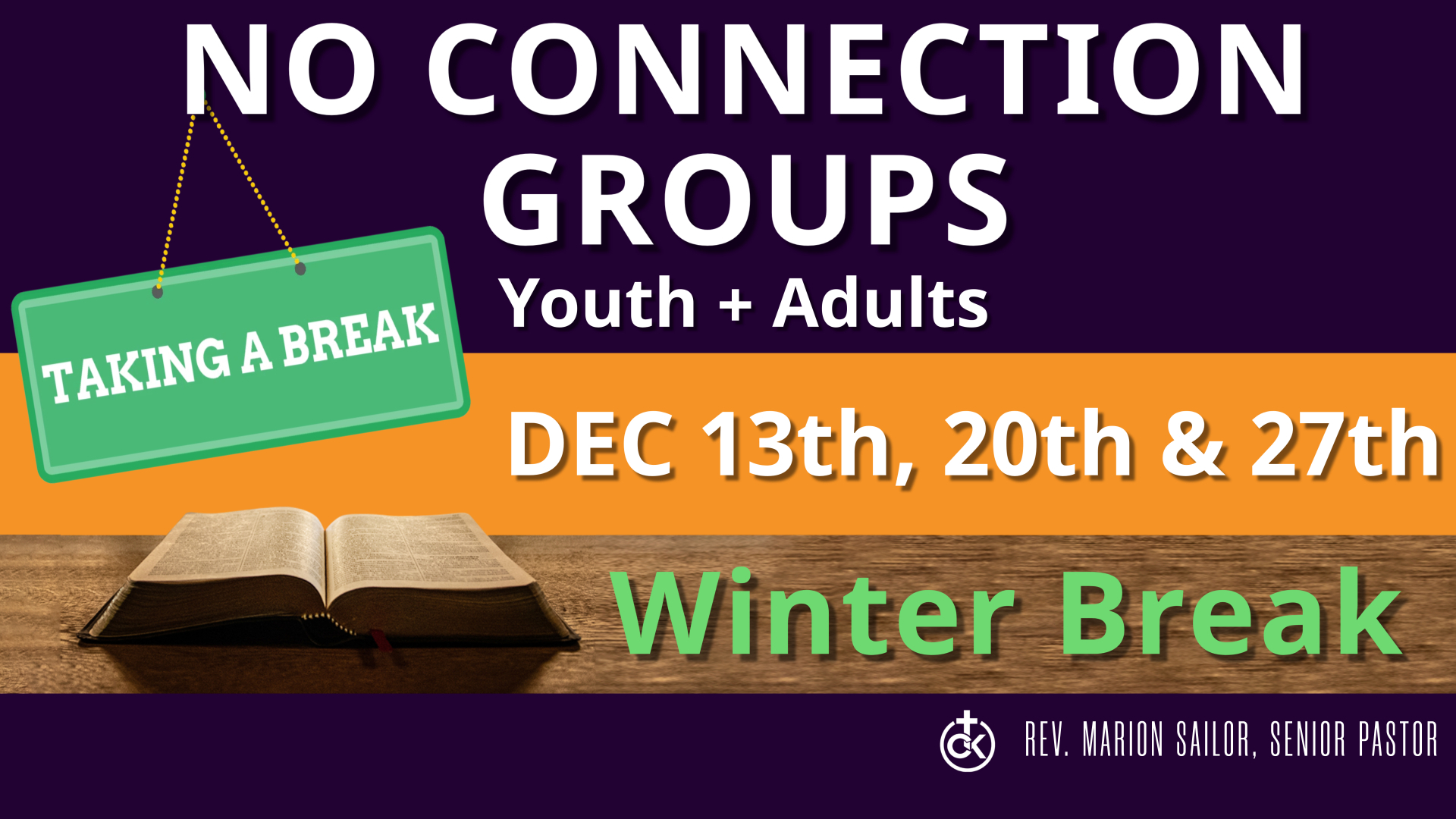 Connection Groups Winter Break